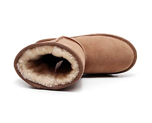 DEFO Australia - Botas Australianas - Media Caña Estilo Clasico para Mujer, Color castaña (Chestnut), Piel Genuina Australiana (38 EU, Castaña (Chestnut))