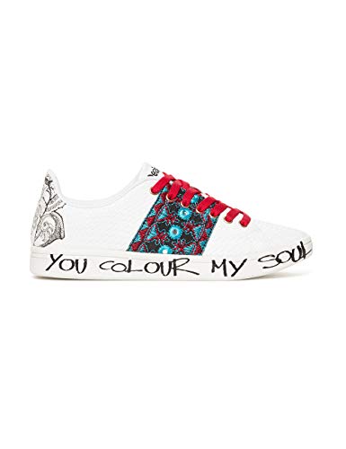 Desigual Cosmic Exotic Tropical, Zapatillas para Mujer, Blanco (Blanco 1000), 41 EU
