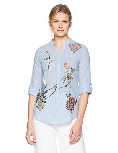 Desigual Para mujer Cam_baixinha  Manga Larga Playera  -  Azul -  X-Small