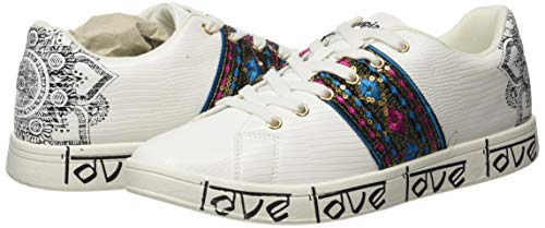 Desigual Shoes Cosmic Exotic Ind, Zapatillas Mujer, Blanco 1000, 39 EU