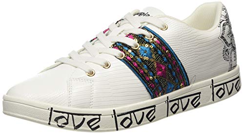 Desigual Shoes Cosmic Exotic Ind, Zapatillas Mujer, Blanco 1000, 39 EU