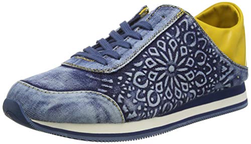 Desigual Shoes Pegaso Mandala, Zapatillas Mujer, Azul Denim Dark Blue 5008, 38 EU