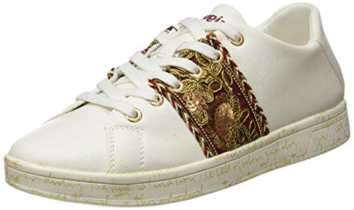 Desigual Shoes_Cosmic_Exotic Lett, Sneakers Woman. Mujer, Blanco, 41 EU