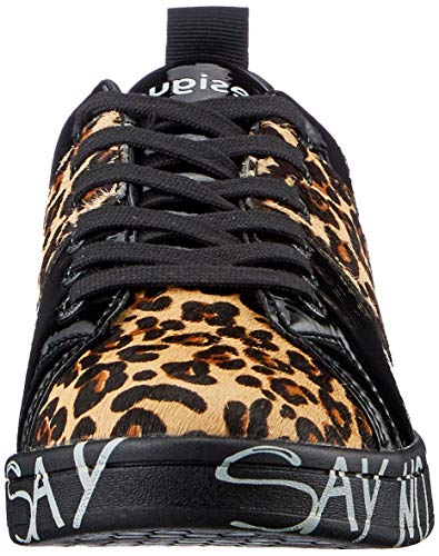 Desigual Shoes_Cosmic_Leopard, Zapatillas para Mujer, Negro, 38 EU