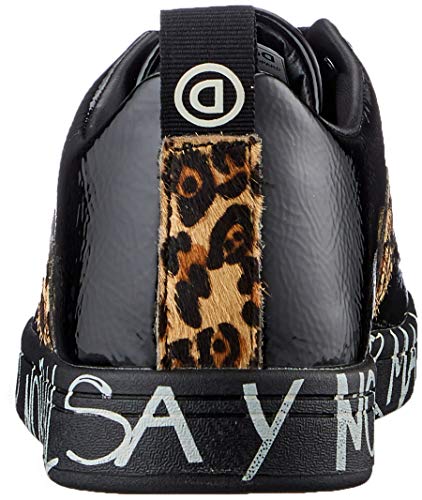 Desigual Shoes_Cosmic_Leopard, Zapatillas para Mujer, Negro, 38 EU