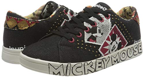 Desigual Shoes_Cosmic_Mickey Deni, Sneakers Mujer, Black, 41 EU