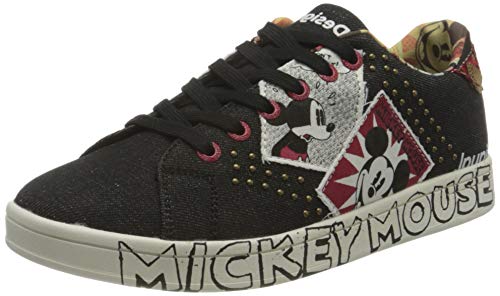 Desigual Shoes_Cosmic_Mickey Deni, Sneakers Mujer, Black, 41 EU