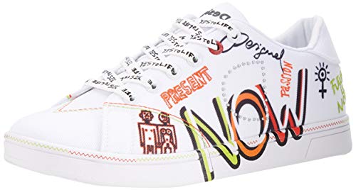 Desigual Shoes_Cosmic_Text, Sneakers Woman. Mujer, Blanco, 38 EU