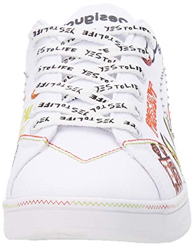 Desigual Shoes_Cosmic_Text, Sneakers Woman. Mujer, Blanco, 41 EU