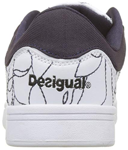 Desigual Shoes_Retro Court Art&Thread, Zapatillas para Mujer, Blanco (Blanco 1000), 39 EU