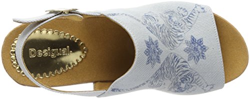 Desigual Shoes_Swan Tigers, Sandalias con Plataforma Plana para Mujer, Azul (5098 Starlight Blue), 41 EU