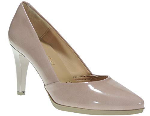 Desiree 2077 Zapato Salón Piel Charol para Mujer Tacón Fino 8CM Piso Goma Planta TotalFlex Rosa Talla 40