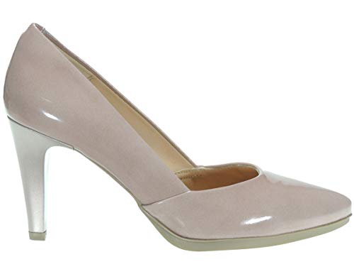 Desiree 2077 Zapato Salón Piel Charol para Mujer Tacón Fino 8CM Piso Goma Planta TotalFlex Rosa Talla 40