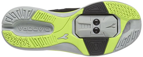Diadora Gym, Zapatillas de Ciclismo de montaña. Unisex Adulto, Negro-Schwarz (Black/Yellow fluo/white6003), 44 EU