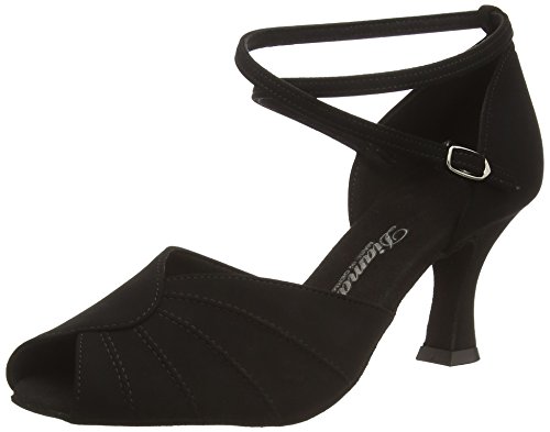 Diamant Diamant Damen Latein Tanzschuhe 027-060-040 - Zapatos de Baile - Standard & Latino para Mujer, Color Negro (Schwarz), Talla 33 1/3