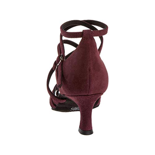 Diamant Zapatos de baile para mujer 108-077-132, piel de ante burdeos, 5 cm, ancho normal, edición especial, fabricado en Alemania, color Rojo, talla 38 2/3 EU