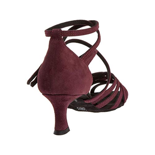 Diamant Zapatos de baile para mujer 108-077-132, piel de ante burdeos, 5 cm, ancho normal, edición especial, fabricado en Alemania, color Rojo, talla 38 2/3 EU