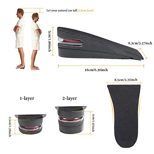 Diealles 2 Capas (Aumento de Altura 5cm) Plantilla Aumento Invisible Ascensor Plantilla Zapato Pad