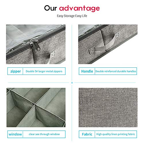 DIKER Organizador de Zapatos Debajo de la Cama, Zapatero Funda Organizador, Caja Plegable de Almacenaje con Tapa, Titular de la Zapata Bolsas