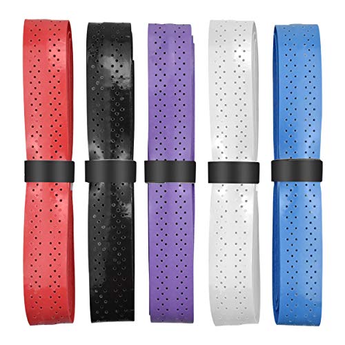 Disino 5 Piezas Grip Raqueta Tenis, Overgrip Tenis Antideslizante para Bádminton, Mangos de Raquetas Autoadhesivo para Squash