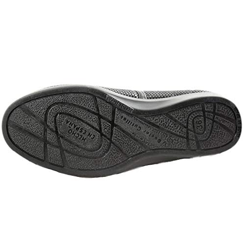 Doctor Cutillas 10291 - Zapatos para Mujer Anchos Plantilla Extraible Pies Delicados Licra en Color Negro y Plomo - 39, Negro