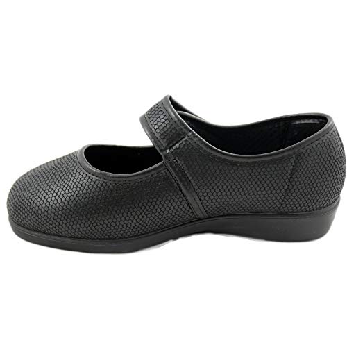 Doctor Cutillas 10291 - Zapatos para Mujer Anchos Plantilla Extraible Pies Delicados Licra en Color Negro y Plomo - 39, Negro