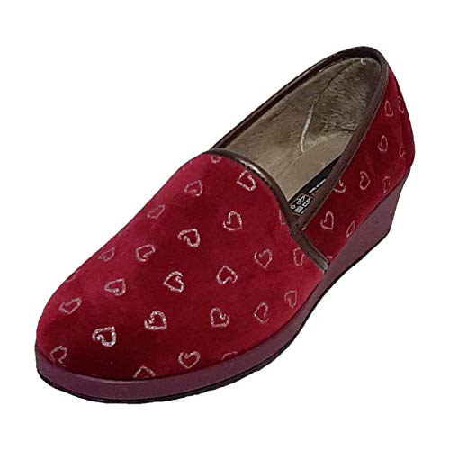 Doctor Cutillas Modelo 4618 - Zapatilla de casa Cerrada para Mujer con cuña (Burdeos, Numeric_36)