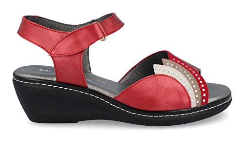 DOCTOR CUTILLAS - Sandalia Cuña 32132 Rojo Ancho Especial - Rojo, 36