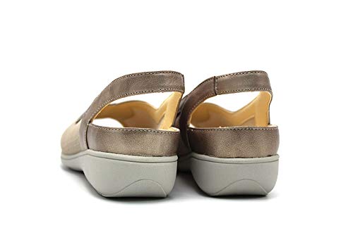 DOCTOR CUTILLAS - Sandalias con cuña de 3cm, Ancho Especial, Plantilla Extraible y Suela de Goma, para: Mujer Color: Pico Talla:36