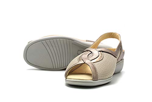 DOCTOR CUTILLAS - Sandalias con cuña de 3cm, Ancho Especial, Plantilla Extraible y Suela de Goma, para: Mujer Color: Pico Talla:36