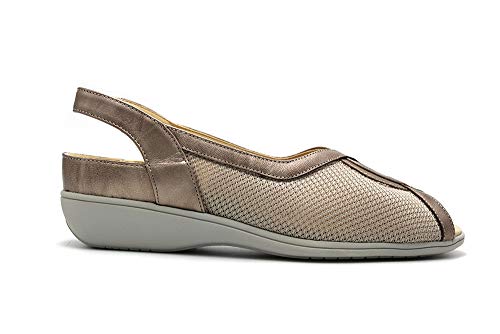 DOCTOR CUTILLAS - Sandalias con cuña de 3cm, Ancho Especial, Plantilla Extraible y Suela de Goma, para: Mujer Color: Pico Talla:36