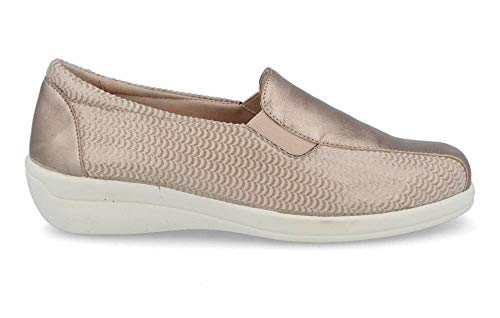 DOCTOR CUTILLAS - Zapato Elásticos Licra Adaptable y Piel - Crema, 39