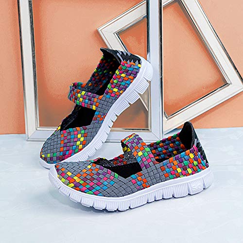 DoGeek Zapatillas Ligeras Tejidas Malla Elastic Sandalias para Mujer Resistentes al Agua Transpirables Zapatos de Verano