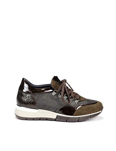 Dorking | Deportivo de Mujer | XANET D8081 Calf Herb Deportivo | Deportivo de Piel de Vacuno de Primera Calidad | Cierre con Cordones | Piso de Goma termoplástica Resistente y adherente