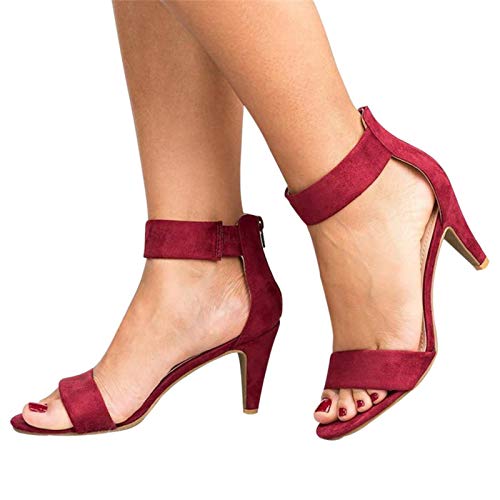 DQS Nuevas Sandalias de Verano para Mujer, Sandalias de tacón Peep-Toe, Tacones, Sandalias Sexis Cruzadas Impermeables para Zapatos de Mujer