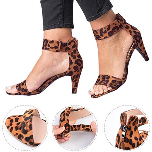 DQS Nuevas Sandalias de Verano para Mujer, Sandalias de tacón Peep-Toe, Tacones, Sandalias Sexis Cruzadas Impermeables para Zapatos de Mujer