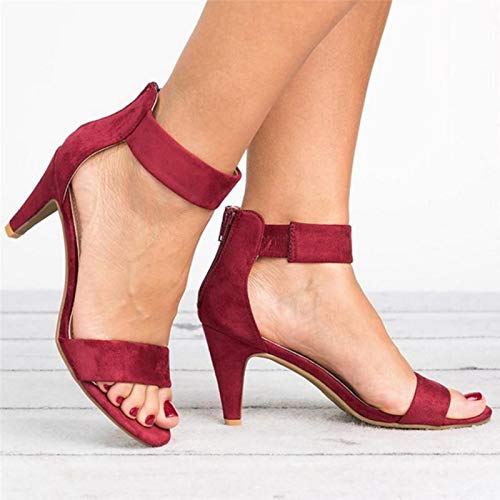 DQS Nuevas Sandalias de Verano para Mujer, Sandalias de tacón Peep-Toe, Tacones, Sandalias Sexis Cruzadas Impermeables para Zapatos de Mujer