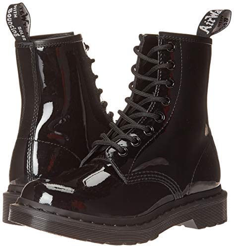 Dr. Martens Botas de encaje para mujer, Negro (Negro (black Patent Lamper)), 35 EU