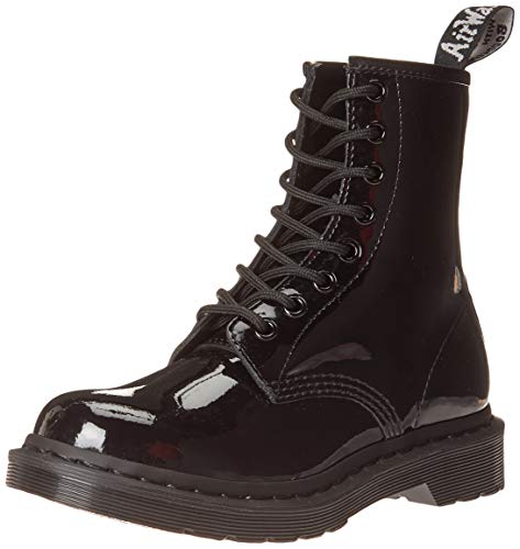 Dr. Martens Botas de encaje para mujer, Negro (Negro (black Patent Lamper)), 35 EU