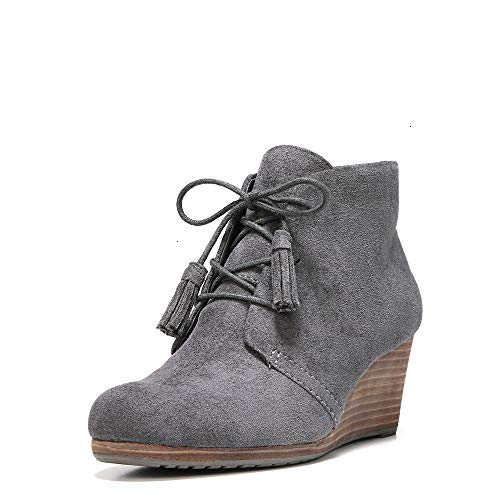 Dr. Scholl's Mujeres Dakota Punta Cerrada Botas de Moda, Grey Microsuede, Talla 6.5