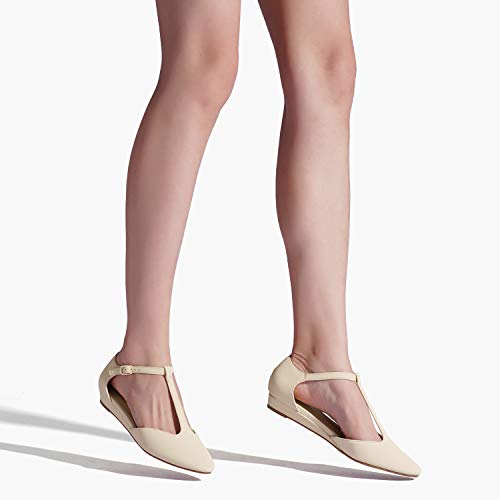 Dream Pairs Estella Zapatos Planos Bailarina para Mujer Desnudo Nubuck 39.5 EU/8.5 US