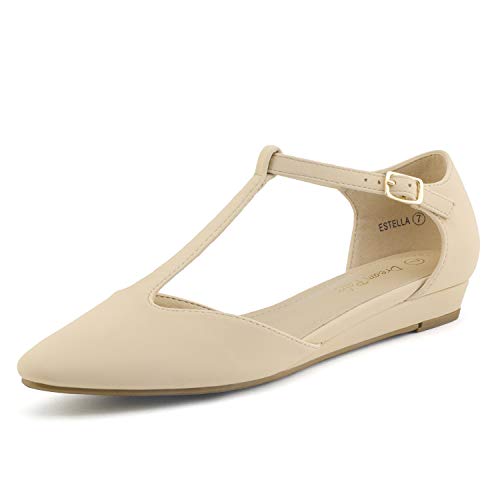 Dream Pairs Estella Zapatos Planos Bailarina para Mujer Desnudo Nubuck 39.5 EU/8.5 US
