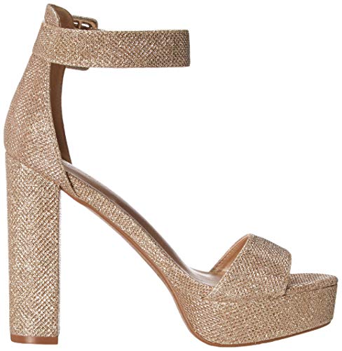 Dream Pairs Hi-Lo Sandalias de Tacón Alto Pump Plataforma Brillante para Mujer Dorado 39.5 EU/8.5 US
