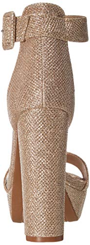 Dream Pairs Hi-Lo Sandalias de Tacón Alto Pump Plataforma Brillante para Mujer Dorado 39.5 EU/8.5 US