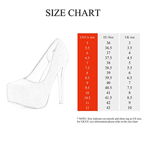 DREAM PAIRS Swan_30 Mujer Zapatos de Tacon Aguja Vestir Fiesta Boda Plataforma Pump Dorado Brillante 38 EU/7 US