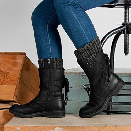 DreamedU Botas Altas Nieve Mujer Invierno Rebajas Deportivas Senderismo Baratas Estilo Militar Moteras Esqui Seguridad Trekking Montaña