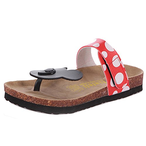 DunaCuna Mujer Chanclas Zapatos Mickey Mouse Mulas Sandalias Chanclas Zapatos Red 43 Asiática