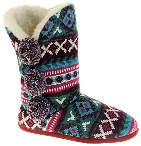 Dunlop Botas Altas de Mujer Verde Burdeos 40/41 EU