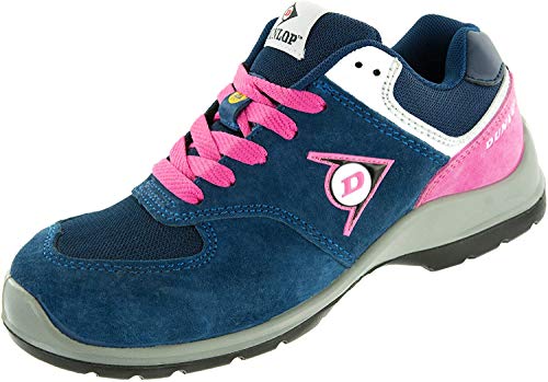 Dunlop Flying Arrow | Lady Damen Zapatos de Seguridad | Calzado de Trabajo S3 | con Puntera | Ligero y Transpirable | Blu/Rosa | Talla 36