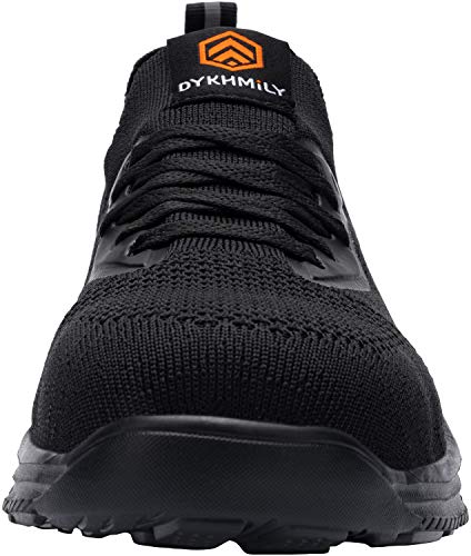 DYKHMILY Impermeable Zapatillas de Seguridad Mujer Ligeras Zapatos de Seguridad Trabajo Punta de Acero Calzado de Seguridad Deportivo (Tejido Negro,42 EU)